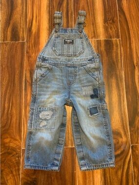 OshKosh B'gosh Light Blue Distressed Denim Overalls